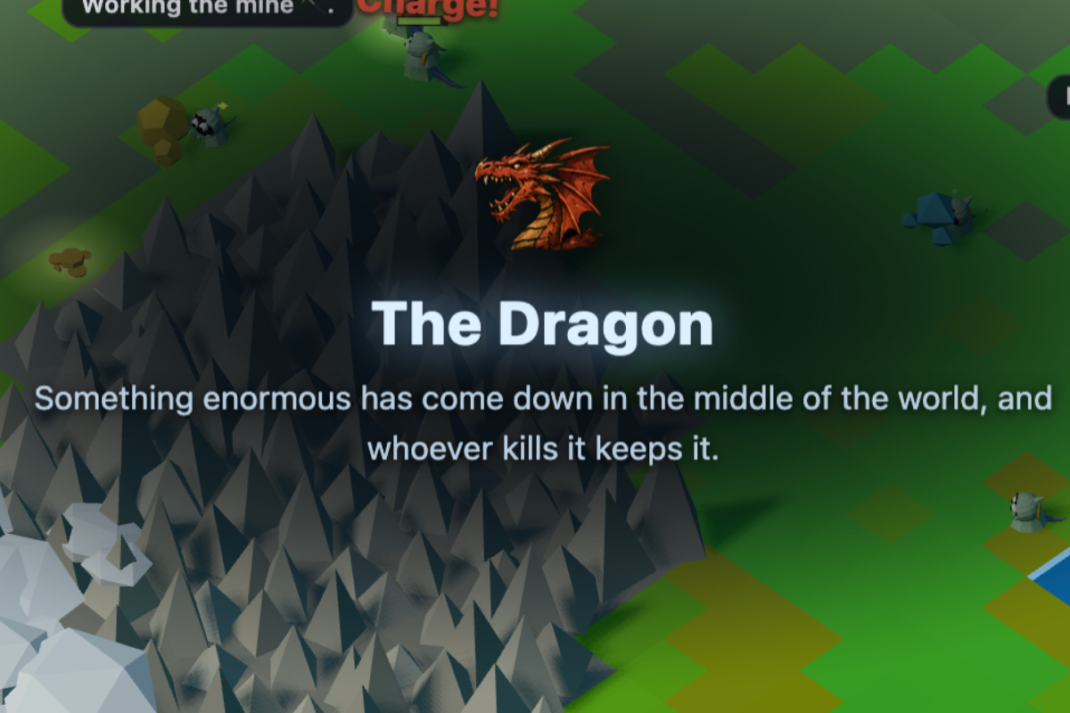 The Dragon world event announcing itself over the battlefield